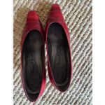 Vintage Margaret Jerrold Red Croc Embossed Leather Pumps Heels 6.5 M Photo 7