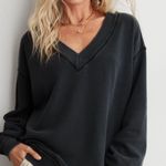 Aerie Black  V-neck Sweatshirt Photo 0