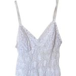 None White All Over Lace Floral Flower Camisole Tank Top Crop Lingerie Top Med Photo 0