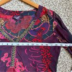 Hale Bob 100% Silk Purple Red Bell Sleeve Blouse Small Boho Photo 4