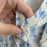 Storia  boho short sleeve floral beige ruffle smocked preppy midi dress sz medium Photo 9