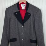 Vintage 80s 90s Lanz 100% Wool Blazer Women's Size 12 Dark Academia Preppy Grey Gray Photo 2