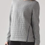 Lululemon Grey Fleece Be True Quilted Dual Zippered Sweatshirt Sz 4 Photo 0