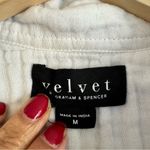 Velvet By Graham And Spencer  White Cotton Gauze Button Up Shirt Top Collar Boho M Photo 3