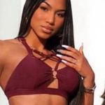 Bombshell sportswear Maroon Black Cherry Dream Sports Bra Womens Small Photo 0