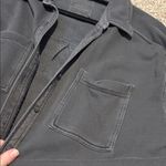 Aerie  Gray Lumberjane Fleece Women's Charcoal Button Down Shirt Photo 1