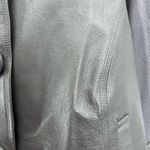 Peter Nygard Nygard leather trim nylon silver gray large button pewter jacket 2X plus knight Photo 5