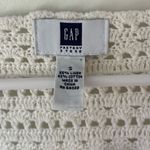 Gap  White Linen Cotton Crochet Knit Shirt 3/4 Length Bell Sleeve Square Neck Photo 2