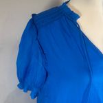 Lizard Thicket Royal blue tassled vneck flowy top size small NWT Photo 2