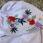 Wildfox  Light Purple Zip-Up Embroidered Hoodie Photo 4