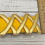 XXX Buckle Yellow/Gold Leather Belt Yellow Photo 6