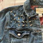 Forever 21 XXI Premium denim Gothic Distressed Studded Denim Jacket Sz S Skater Photo 3