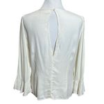 Reformation  Ivory Virginia Top Long Necklace Sleeves Blouse Womens Size L Flawed Photo 5