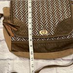 Myra crossbody Bag leather canvas woven turn lock western boho coastal cowgirl Brown Photo 3