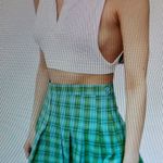 Urban Outfitters NWT Katie Green Pleated Plaid Mini Skirt Photo 2