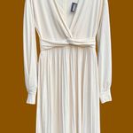 EXPRESS NWT Pleated Skirt V-Neck Twist
Bodice Dress Ivory Size Small Photo 1