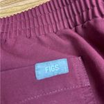 FIGS Yola Scrub Pants Burgundy High Waist Straight Leg - XL Tall Photo 4