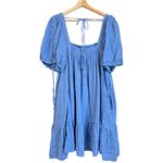 Anthropologie  Pilcro Dress Women Large Blue Puffy Sleeve Cottage Boho Nap House Photo 1