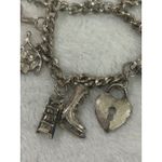 Vintage Silver Tone Charm Bracelet Ballerina,‎ Ice Skating, Car Charms Womens Photo 8
