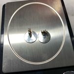 Thin Sterling Silver Seashell Embossed Stud Earrings 925 Photo 5