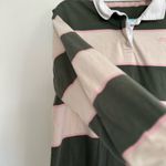 Vans Sz: S Cream Tyme Green White Pink Striped Long Sleeve Rugby Polo Top. Photo 7