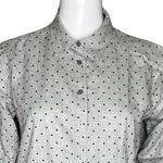 Loft Shirt Womens Small Gray Black Polka Dots Button Up Career Casual Versatile Photo 4