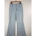Free People We The  Womens Jeans Blue Florence Flare High Rise Stretch Size 32 Photo 4