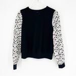 Anthropologie  Porridge Textured Puff Sleeve Sweatshirt S‎ Black Photo 1