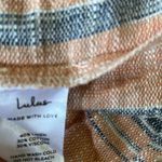New Lulus double V neck tie back cover up dress dusty orange/blue/white Medium Orange Photo 7