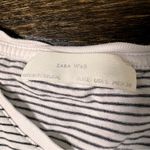 ZARA Black and White Striped Asymmetric Hem Tee Photo 6