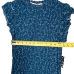 Liberty Love Dress Womens Large Blue Ruffle Mini Floral Smocked Cap Sleeve New Photo 8