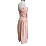 Sim & Sam  Pink Milkmaid Maxi Dress Linen Blend Cottagecore Size XS Photo 1
