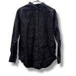 Everlane The Linen Eyelet Relaxed Long Sleeve Button Down Shirt in Black Sz 6 Photo 2