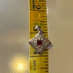 925 Sterling Silver Vintage Real Red Garnet and Marcasite Gemstone Cross Pendant Photo 3