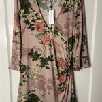 BCBGeneration  Floral Print‎ Faux Wrap Dress Long Sleeve Multicolor XL Photo 0
