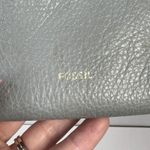 Fossil Piper Crossbody Bag Gray Blue Pebbled Leather Zip Top Purse Pockets Photo 2