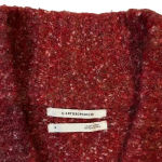 Anthropologie  Frances Shimmer Cropped Sweater‎ Red Motif Cabernet Size Small Photo 6