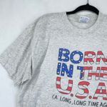 Vintage Shoebox Greetings Born in the USA Graphic Tee XL Made in USA 90s Gray Photo 5