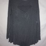 Ashley Stewart  L SWAG Long Sleeved Top in Dark Gray Sky Blue Photo 1