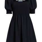 Hill House Home Athena Nap Dress in Black Swiss Dot | S Photo 0