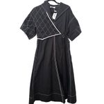Tory Burch Diamond Topstitch Sailor Dress Black NWT Sz 2 Photo 2