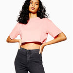 Topshop  CROP‎ TOP Sz 4 100% Cotton/pink Photo 0