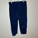 J.Jill  Pure Jill Linen Drawstring Crop Pants Navy Blue Medium Petite Photo 1