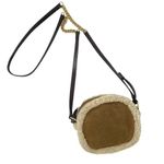 UGG  Sheepskin Crossbody Bag with Leather and Chain Strap Bow Tan Suede Small Photo 4