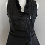 DASH by Kardashian Woman’s Leather Moto Vest Jacket Size XS Black Y2K Biker Photo 0