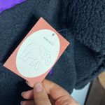 Ivory Ella  Black Quarter zip Sherpa pullover with purple logo patch pocket sz S Photo 13