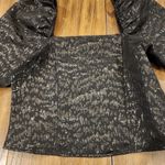 H&M  Black Leopard Print Jacquard Puff Sleeve Printed Metallic Long sleeve top M Photo 10