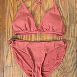 ANDIE Bikini Set Valencia Top Bonita Top Ribbed Ginger Orange size S NWOT Photo 0