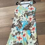 Petite Sophisticate  Floral Silk Dress Sleeveless V Neck Size 10 Tropical Hawaii Photo 6