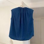 Anthropologie Ne Quittez Pas / Blanchet Chambray Rounded-Neck Top Dark Denim M Photo 9